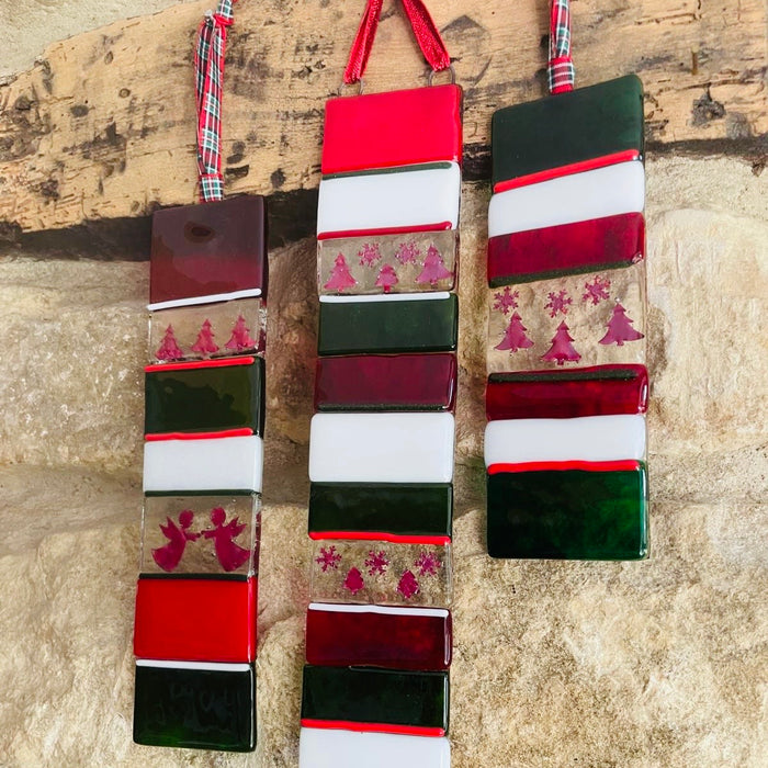 Fused Glass Christmas Panel