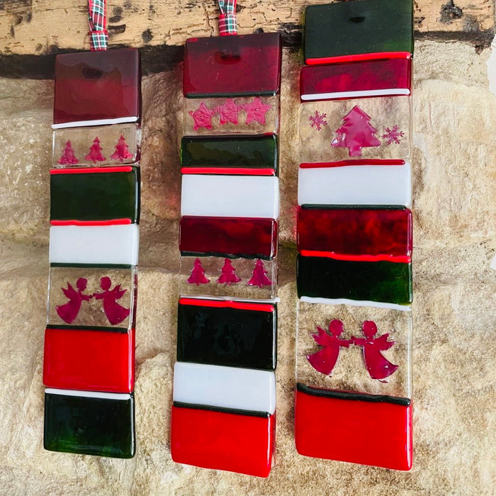 Fused Glass Christmas Panel