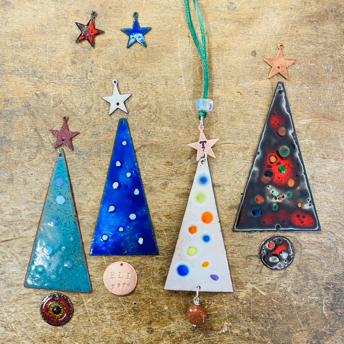 Enamelled Christmas Decorations & Earrings